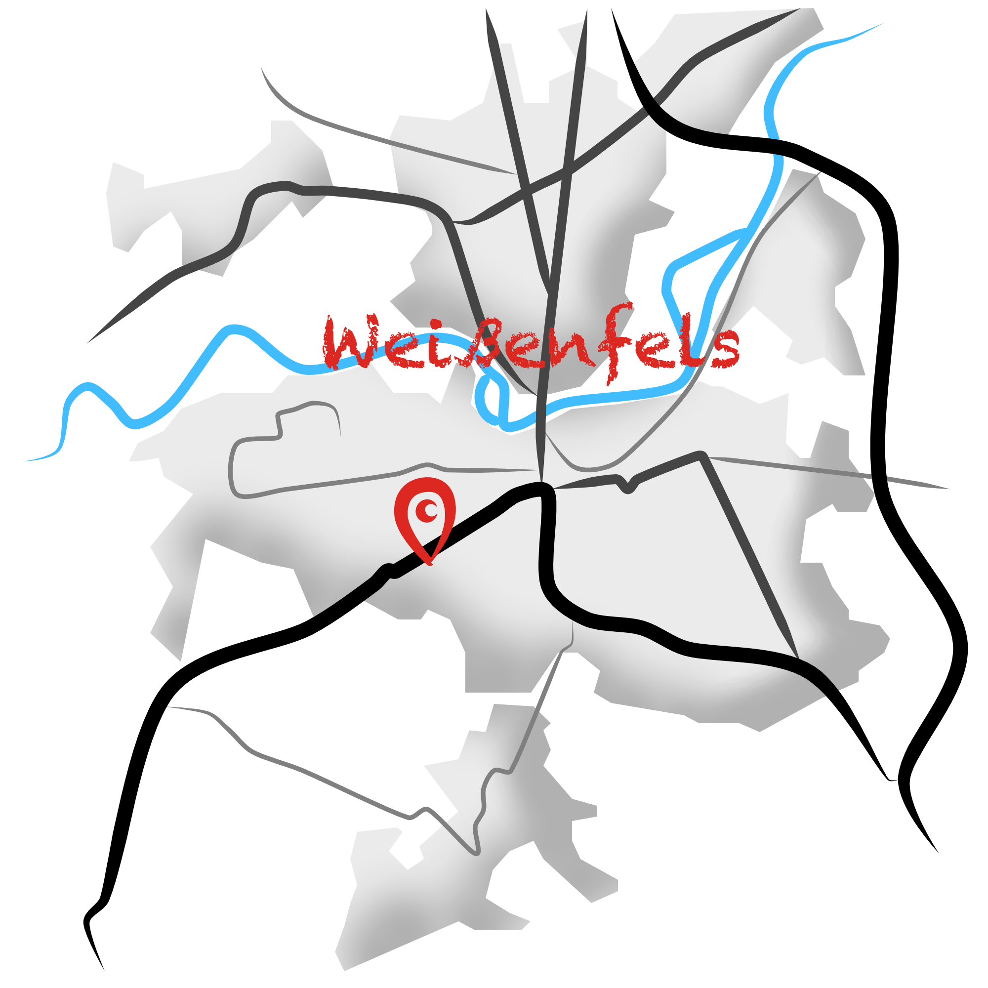Karte von Weißenfels mit Standort der Hausarztpraxis Dr. Milek